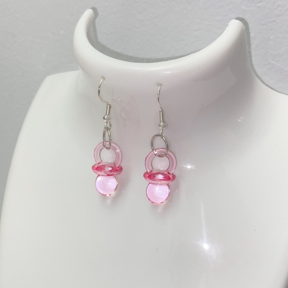 Pink Pacifier Earrings 🩷